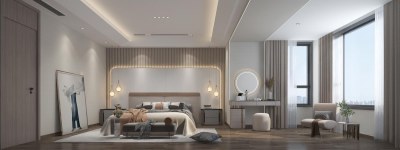 现代卧室3D模型下载